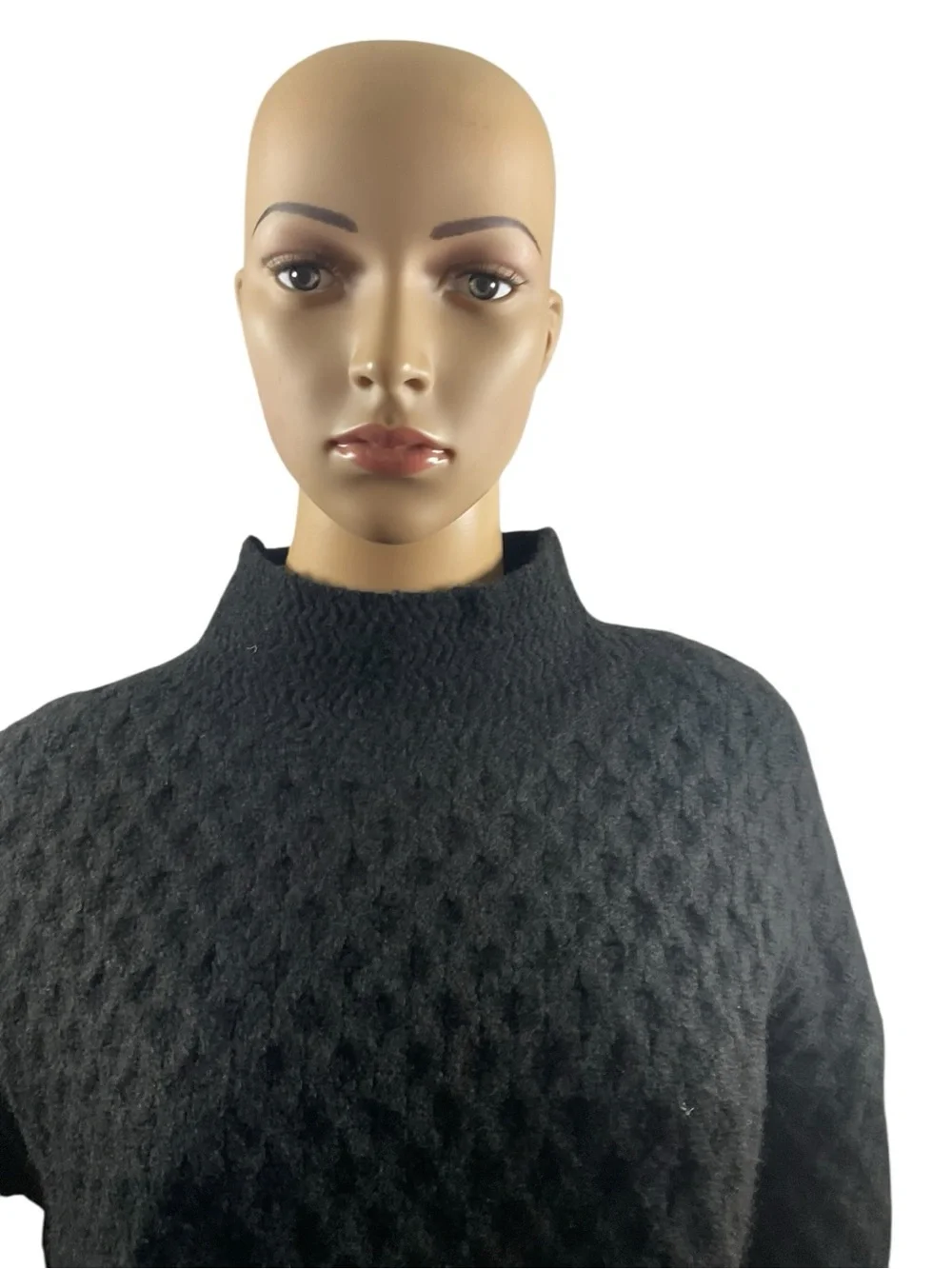 Kut from the Kloth Black Textured Mock Neck Sweater
